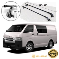 KZLA 6 inches Gutter Type Bracket 54 to 59 inches Long Cross Bars Compatible for Toyota HiAce