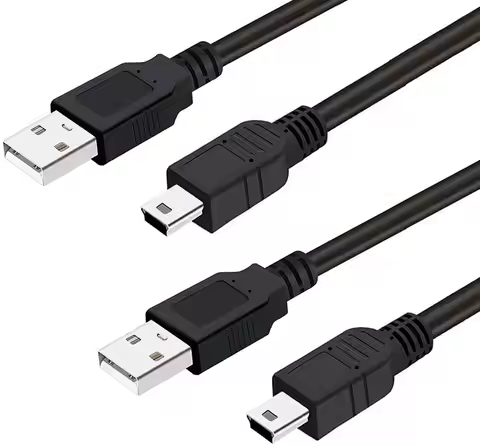2pack1mMINI5p USB Power and Data Cable for Texas Instruments Calculators TI-84 Plus, TI-84 Plus C Si