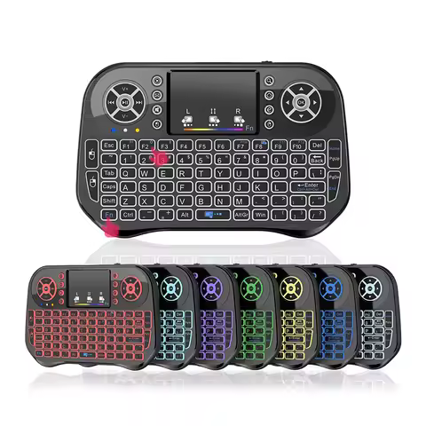 I10 Fly Mouse Touchpad 7 Color Backlit 2.4G Mini Wireless Keyboard Rechargeable Bluetooth-compatible