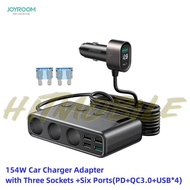 🚗Joyroom機樂堂154W車載車充點煙器🚗 大容量充電🔋 貨車 私家車 擴展分配器 快速充電 車充 Car Charger Adapter with Three Sockets +Six Port