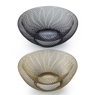 Hand woven Iron Wire Hollow  Double Wall Mesh Decorative Fruit Basket Metal Mesh Snack Bowl Centerpi