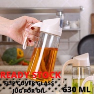 MULTIPURPOSE JUG AUTO 630ML OPEN FLIP COVER GLASS JUG FOR OIL INGREDIENT GLASS CONTAINER ANTI SLIP A