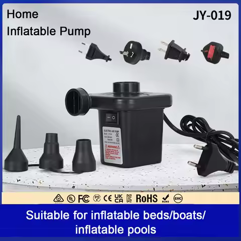 Electric Air Pump with 3 Nozzles Portable Air Pump Air Mattress Pump for Inflatables Air Mattress Be