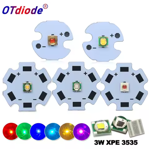 High Power LED 3W 1W 3535 XPE Chip Cold Warm White UV Royal Blue Deep Red Green IR RGBW 365 395 410 