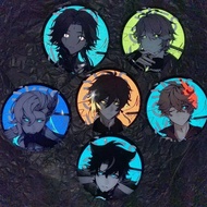 75MM Game Genshin Impact Zhongli Tartaglia Xiao Alhaitham Badge Button Brooch Pins Cosplay Collectio