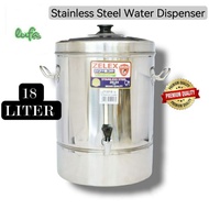 18L ZELEX stainless steel cooler / water dispenser / tong air steel / berkas air kenduri drink