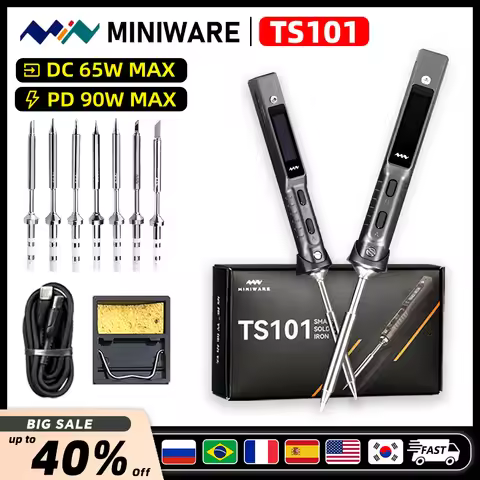 TS101 Electric Original Soldering Iron Adjustable Temperature USB Portable Digital Welding Station 9