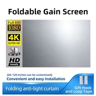 Projector Screen, 84 & 100 Inch, 4K HD, Foldable Skrin Projektor, 84 & 100 Inci, 4K HD, Boleh Lipat