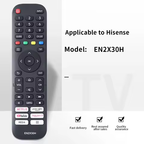 ZF applies to For Hisense Smart TV 55 inch Remote Control EN2X30H VIDAA 32A5600F 32A5620F 40A5600F 4