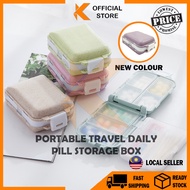 【K-Home】Mini Daily Medicine Pill Storage Box Brooch Jewelry Travel Pin Box Plastic Transparent Kerongsang Storage Box