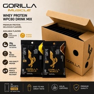 GORILLA Muscle Whey Protein WPC80 Drink Mix | 10 Sachets x 50g | High Protein | Meal Replacement