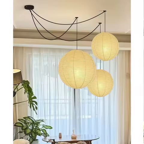 Akari Pendant Light Vintage Rice Paper Lampshades japanes style Handmade noguchi lamp Cafe Restauran