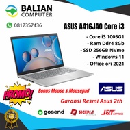 Laptop ASUS A416JAO Core i3 Ram 8gb, windows 11 &amp; OHS 2021