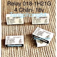 Relay HF49FD-018-1H21G, 4 Pins - 18v Good Quality Dedicated. Price is for 1 piece