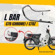 C70 CHROME L BAR - HONDA C70 FIRST MODEL HANDLE SEAT BAR SPOILER L-BAR REAR TEMPAT DUDUK BESI BELAKA