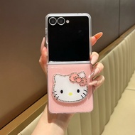 Samsung Z Flip3 4 5 6 7 7FE Phone Case Epoxy Glitter Diamond KT Folding Screen zflip7 Rhinestone Cas