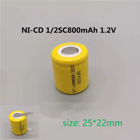 2Pcs/Lot 1.2V 1/2SC 800Mah Ni-cd Rechargeable Battery