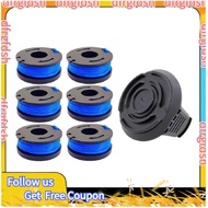 【D&F】1Set Trimmer 6 Spool and 1 Cap for Harbor Freight  19115C-B 20V Diameter Wear Resistant Materia