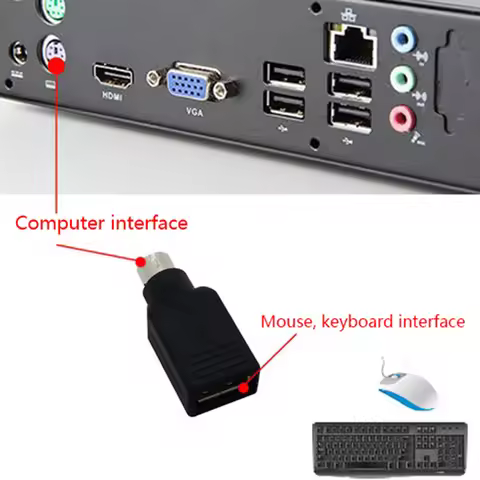1pc/2pcs USB Adapter Converter Keyboard Mouse USB Female To PS2 PS/2 Male Usb Keyboard Mouse Accesso