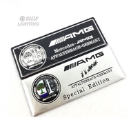 1 x Aluminum Logo Benz AMG Apple Tree Logo Car Side Logo Tail Logo Logo Sticker Benz Mercedes Benz A