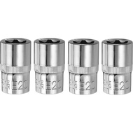 HARFINGTON 4pcs E-Torx Socket 1/2" Drive E20 External Torx Deep Socket CR-V 6 Point Spline Star Fema