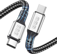 VANOVEI Thunderbolt 4 Cable, 240W 6.6ft USB C Data Cable Supports 40Gbps Date Transfer and Single 8K&amp;Dual 4K Display, Slivery-Black Thunderbolt Cable Compatible with Thunderbolt 3/USB-C/USB4 Devices