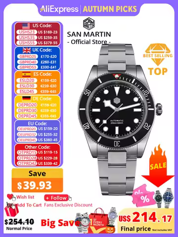 San Martin Upgraded BB58 40mm Retro Luxury Men Diver Watch NH35 Automatic Mechanical Sapphire 200m W