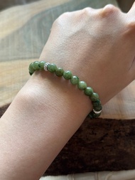 【翡翠】綠底飄花設計手珠