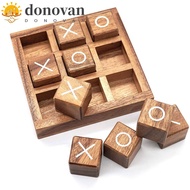 DONOVAN Interest Chess Board Game Wooden Puzzle Game 1set Board Game Family Party Table Game Parent-Child Toys Educational Toys Brain Game Leisure Board Game Tic Tac Toe Game