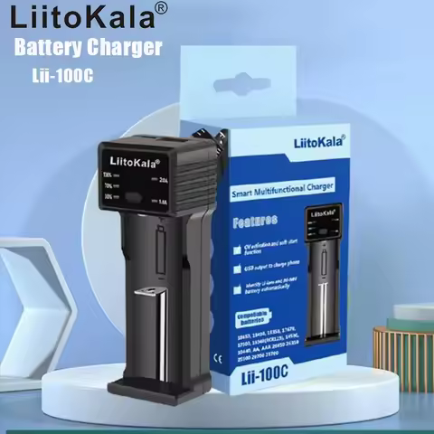 LiitoKala Lii-100C 21700 Battery Charger For 18650 18350 26650 16340 RCR123 14500 3.7V 1.2V Ni-MH Ni