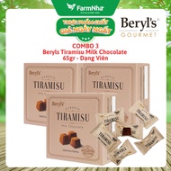 (Combo 3) Socola Tiramisu Almond Chocolate Beryls Nhiều hương vị - Với bột phô mai kem Mascarpone Ý