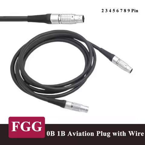 0B 1B FGG Connectgor Cable Power Signal Line Compatible with LEMO Connector 2 3 4 5 6 7 8 Pin Metal