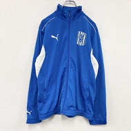 古著PUMA運動外套/球衣，藍色，M碼，帶有大號刺繡logo。