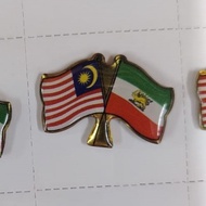 [IRAN & MALAYSIA]  FLAG IRAN MALAYSIA 2026 with epoxy with COLLAR PIN IRAN SAVE IRAN WE LOVE IRAN BE