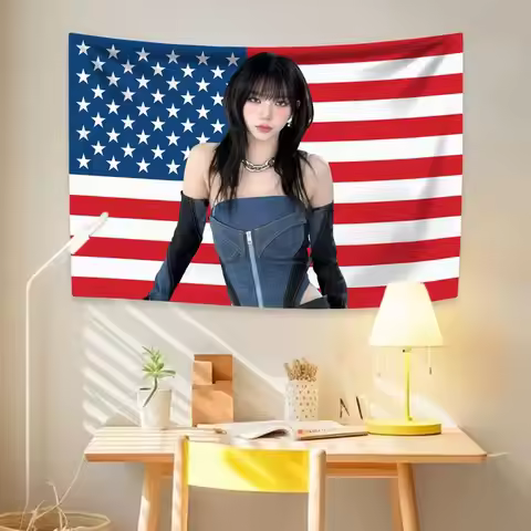 Kpop Idol Karina's Home Decoration Hanging-style Bedroom and Living Room Background Tapestry
