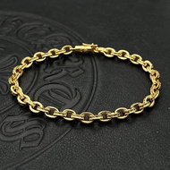 Bracelet/22K Gold Fine Letter Bracelet/Cuban Cross Flower Bracelet ins