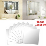 forstretrtomj 16 pcs DIY Mirror Tile Wall Mirror Mirror Film Self Adhesive Sticker Foil EN