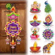 ZILUOLAN Diwali Hanging Ornament, Happy Diwali DIY Diwali Door Hanging Pendants, Paper Wall Decorati