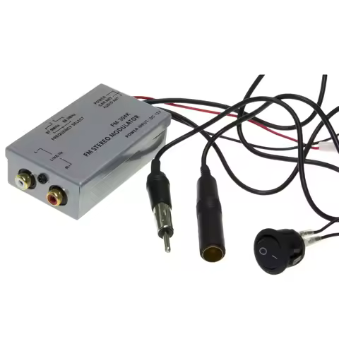NEW-Universal Fm Modulator Stereo Mp3 Auto Antenne Kabel Car Radio Cinch Aux Adapter,Universal Fm Mo