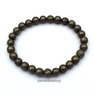 PYRITE ไพไรต์ เพชรหน้าทั่ง ขนาด 6 มม. สร้อยข้อมือหินแท้ by siamonlineshop