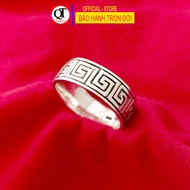 Nhẫn nam bạc chữ vạn sơn đen bản 0.7cm chất liệu bạc ta trang sức Bạc Quang Thản - QTBTha126