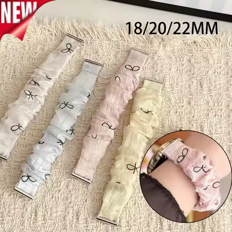 18/20/22MM Scrunchie Band for Amazfit Bip 6/5/U/U Pro/Lite GTS/GTR Woman Strap for Amazfit Balance 3
