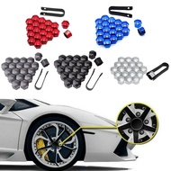 YZZ 20pcs 19mm 21mm Car Tyre Wheel Hub Nut Covers Protection Caps Dust Nuts Rim Bolt Caps Screw Hub Wheel Covers