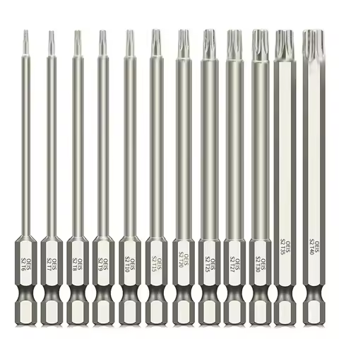 1pc 100mm Length Torx Screwdriver Bit Alloy Steel Screw Driver Bits 1/4 Inch Hex Shank Driver Bits T