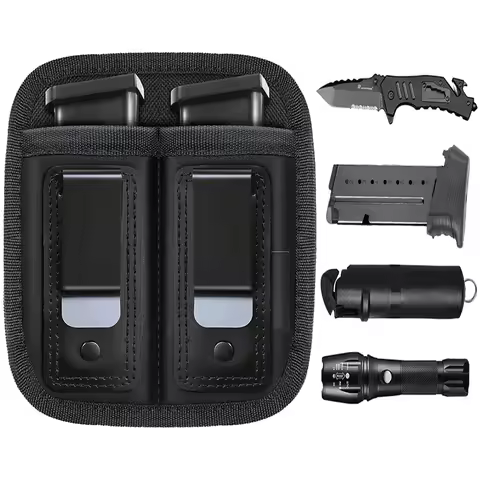 Tactical Nylon Magazine Pouch Holster Pistol 9mm Concealed Carry Mag Case with Clip Glock 19 21 Bere