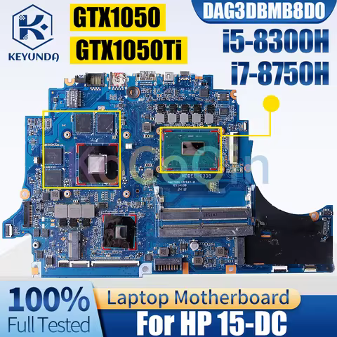 DAG3DBMB8D0 For HP Omen 15-DC Notebook Mainboard SR3Z0 i5-8300H i7-8750H N17P-G0-A1 GTX1050 GTX1050 