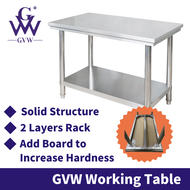 GVW Meja Stainless Steel Working Table Meja Dapur Dining Table Set Meja Makan Stainless Steel Kitchen Table