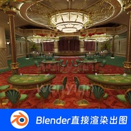 Blender Casino Entertainment City Chess Room Casino Model Material