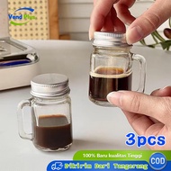 3Pcs Espresso Shot Tiny Mug Portable Mini Mug Mason Jar Spirits Shot Glass Glass Bottle
