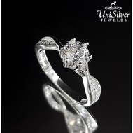 Unisilver 925 Silver Solitaire Engagement Ring (RS559-1001)